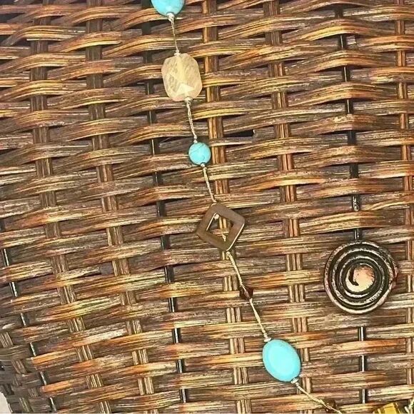 Premier designs promenade tigers eye  and faux turquoise necklace - Picture 4 of 6